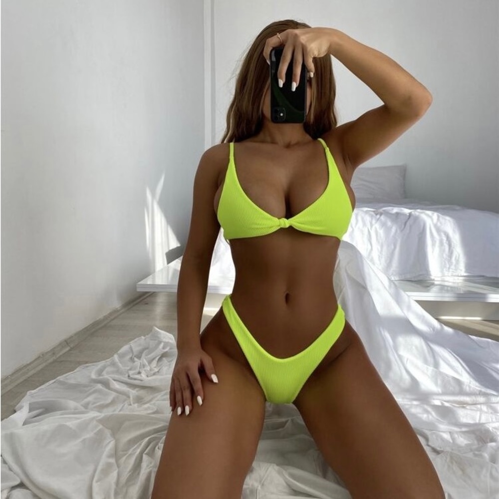 Shein Bikini, electric yellow with adjustable straps Pads removed
